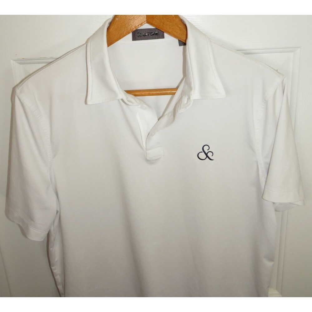 G/FORE White Golf Performance Polo Country Club of The Carolinas Slim Fit LG